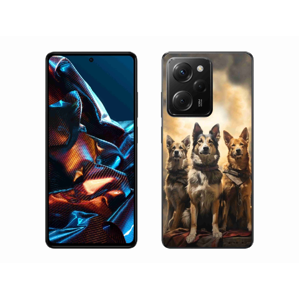 Gél borítás mmCase a Xiaomi Poco X5 Pro 5G számára - három kutya