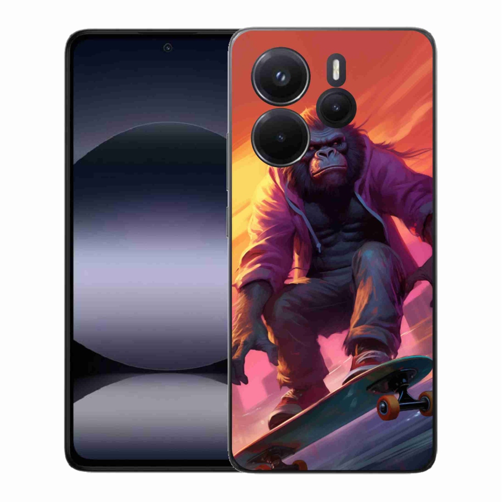 Gél borítás mmCase a Xiaomi Redmi Note 14-hez - gorilla a gördeszkán