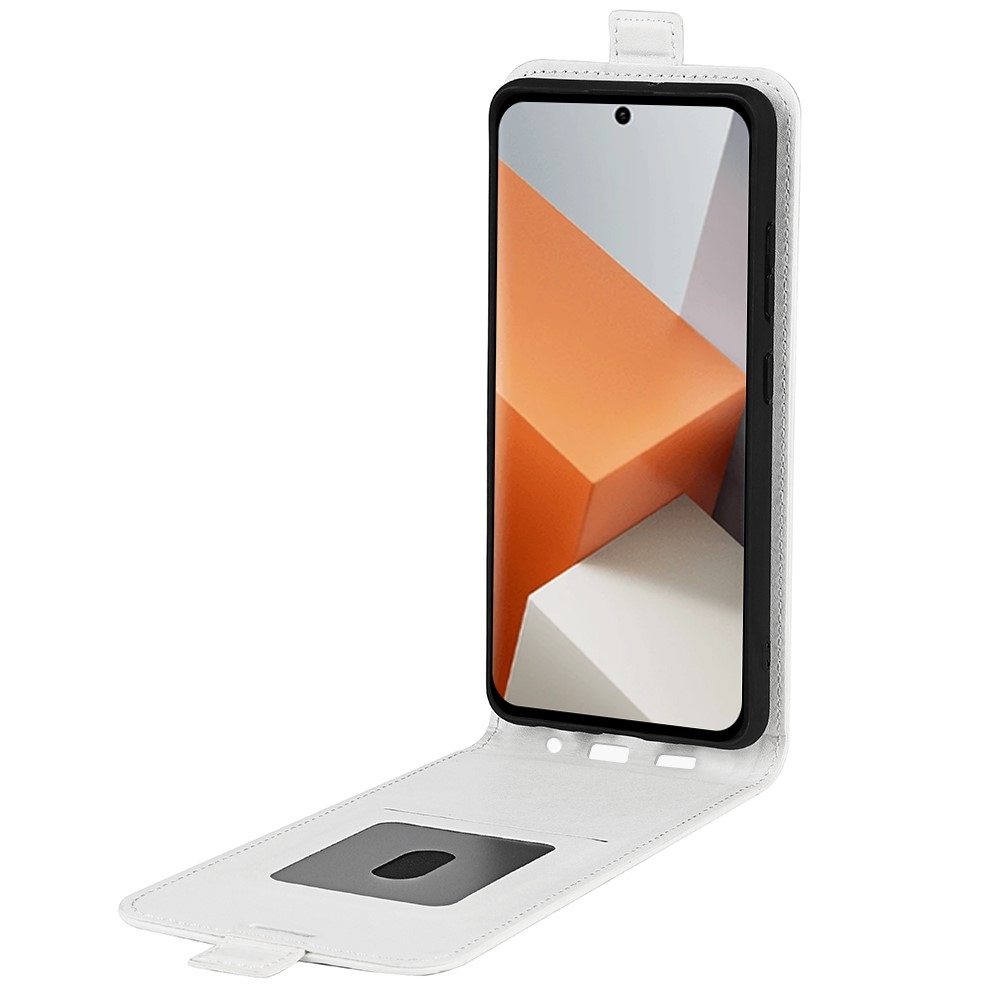 Függőleges flip tok Xiaomi Redmi Note 13 Pro+ 5G számára - fehér