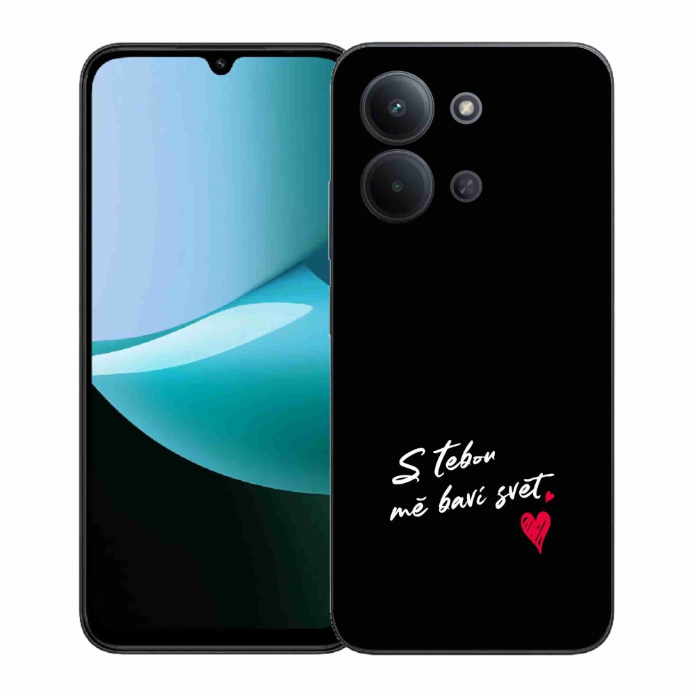 Gél borítás mmCase a Xiaomi Redmi 15C 4G (171mm)/Poco C85 4G (171mm) - szerelem szöveg 1 fekete háttérrel
