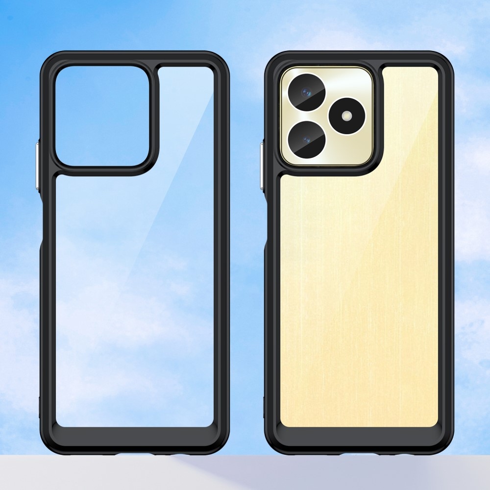 Gél tok fix hátlappal a Realme C51/C53 készülékhez - fekete