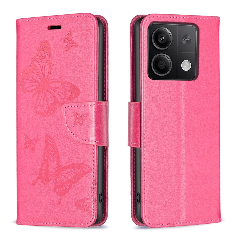 Pillangó könyv tok Xiaomi Redmi Note 13-hoz - rózsaszínű