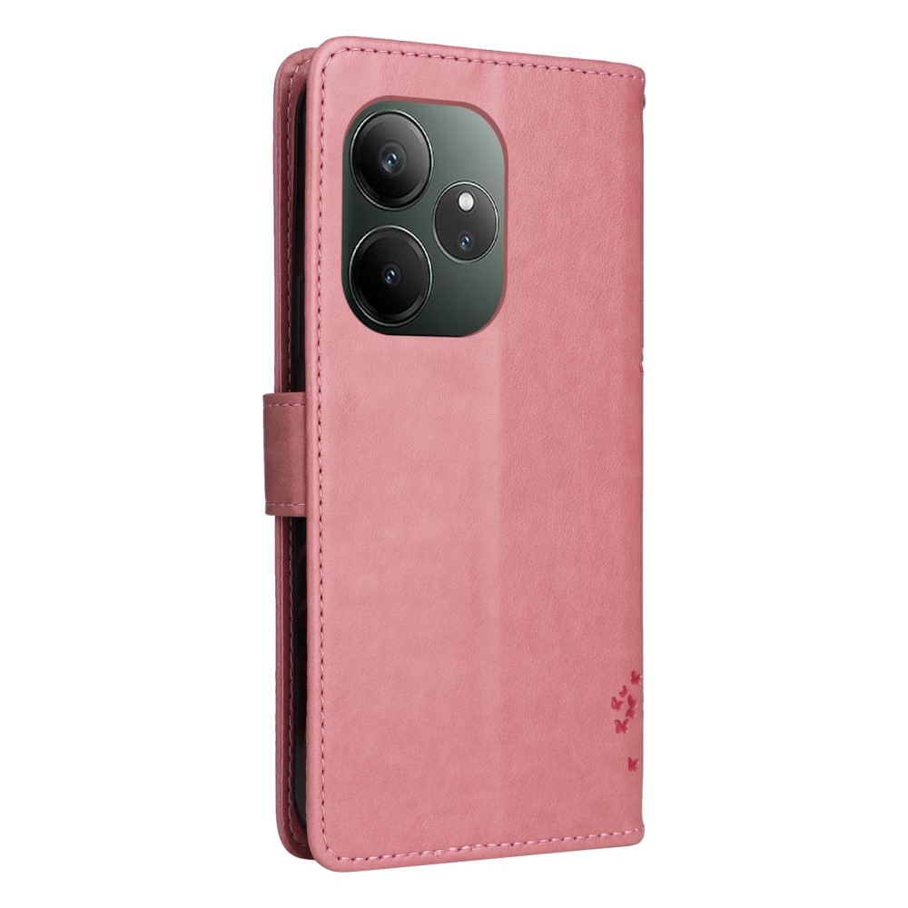 Fa könyvtáska a Realme GT 6 5G/GT 6T 5G számára - rózsaszín