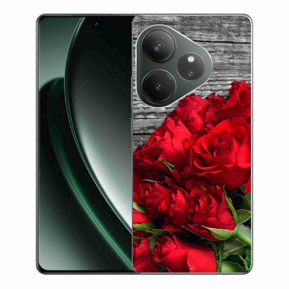 Gél borítás mmCase a Realme GT 6 5G/GT 6T 5G számára - piros rózsa