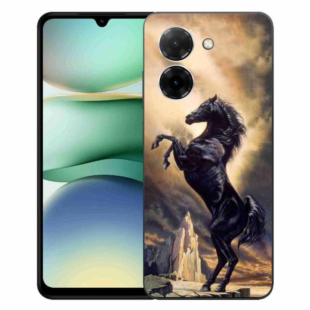 Gél borítás mmCase a Xiaomi Redmi A5 (171.7x77.8x8.3mm) - fekete rajzfilm lóhoz