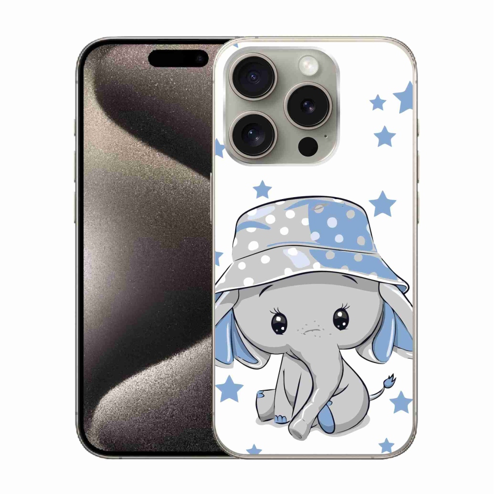Zselés borítás mmCase iPhone 15 Pro készülékhez - kék elefánt