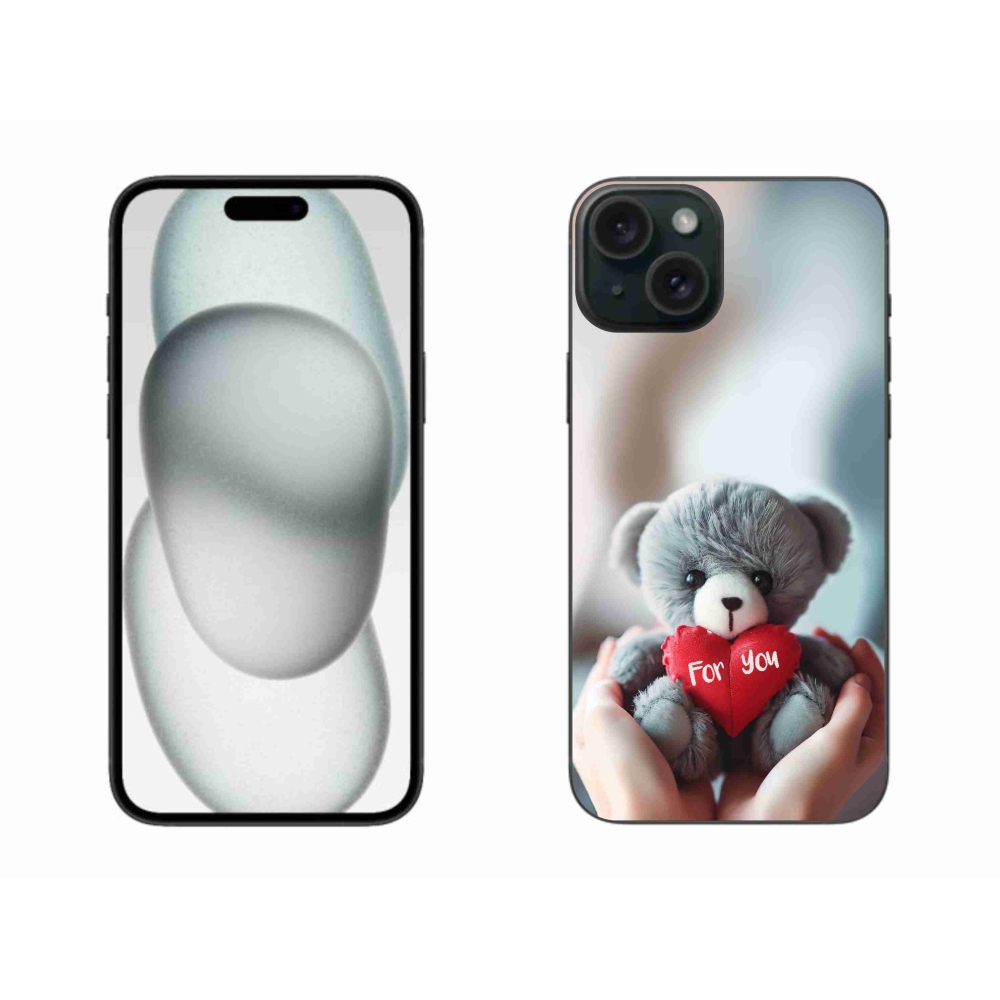 Gél borítás mmCase iPhone 15 Plus készülékhez - mackó a szerelmesek számára