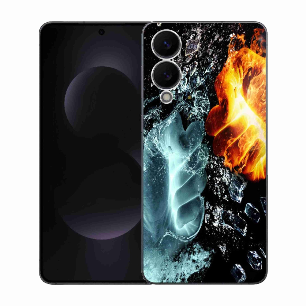 Zselés borítás mmCase Samsung Galaxy S25 Edge - víz és tűz