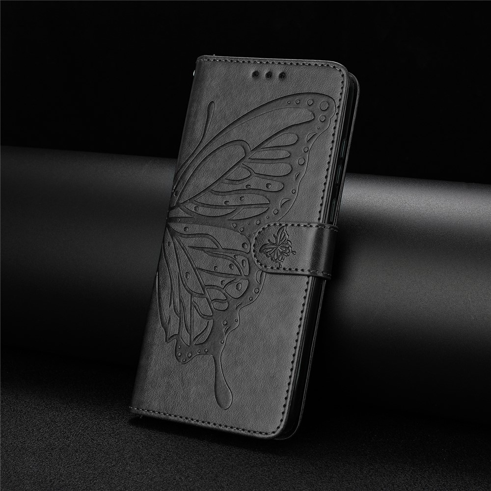 Virágos pillangó könyvtáska Google Pixel 10 Pro XL/Pixel 9 Pro XL - fekete