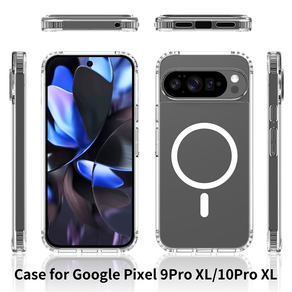 Akril zselés tok szilárd hátlappal és MagSafe a Google Pixel 10 Pro XL készülékre - átlátszó