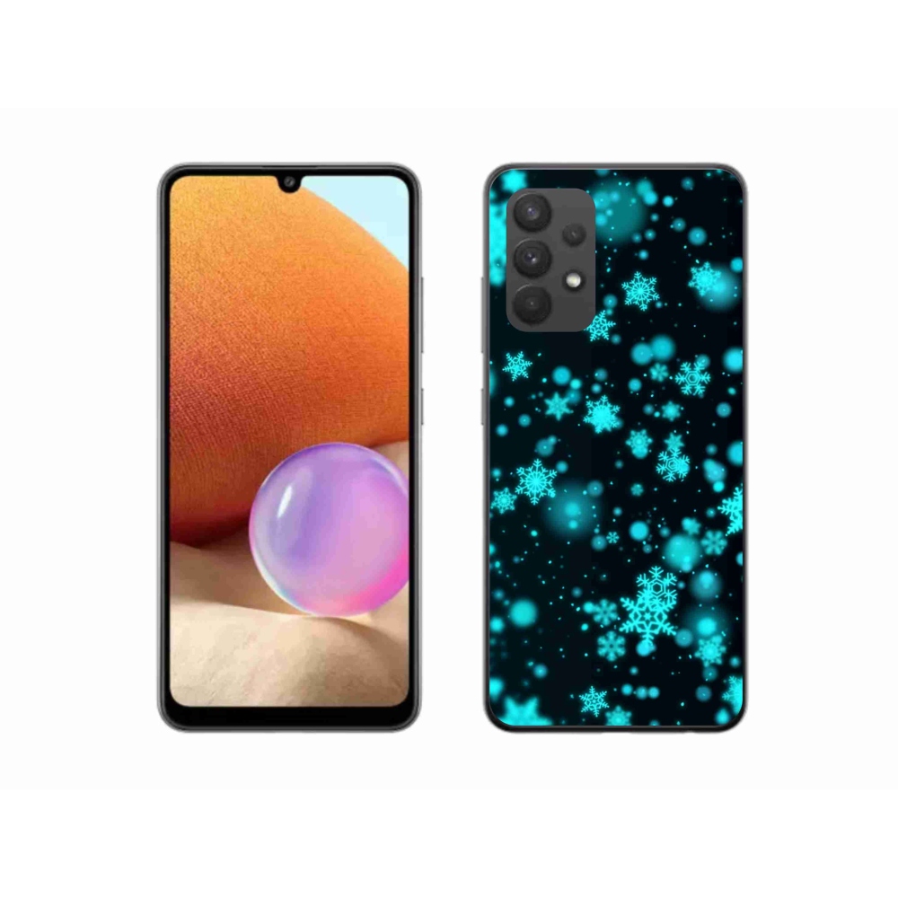 Gél védőhuzat mmCase Samsung Galaxy A32 4G - hópelyhek 1