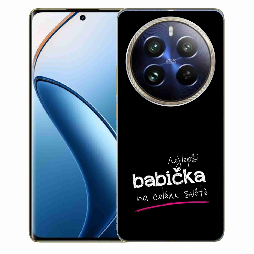 Gél borítás mmCase a Realme 12 Pro 5G/12 Pro+ 5G - legjobb nagymama 4 fekete háttérrel
