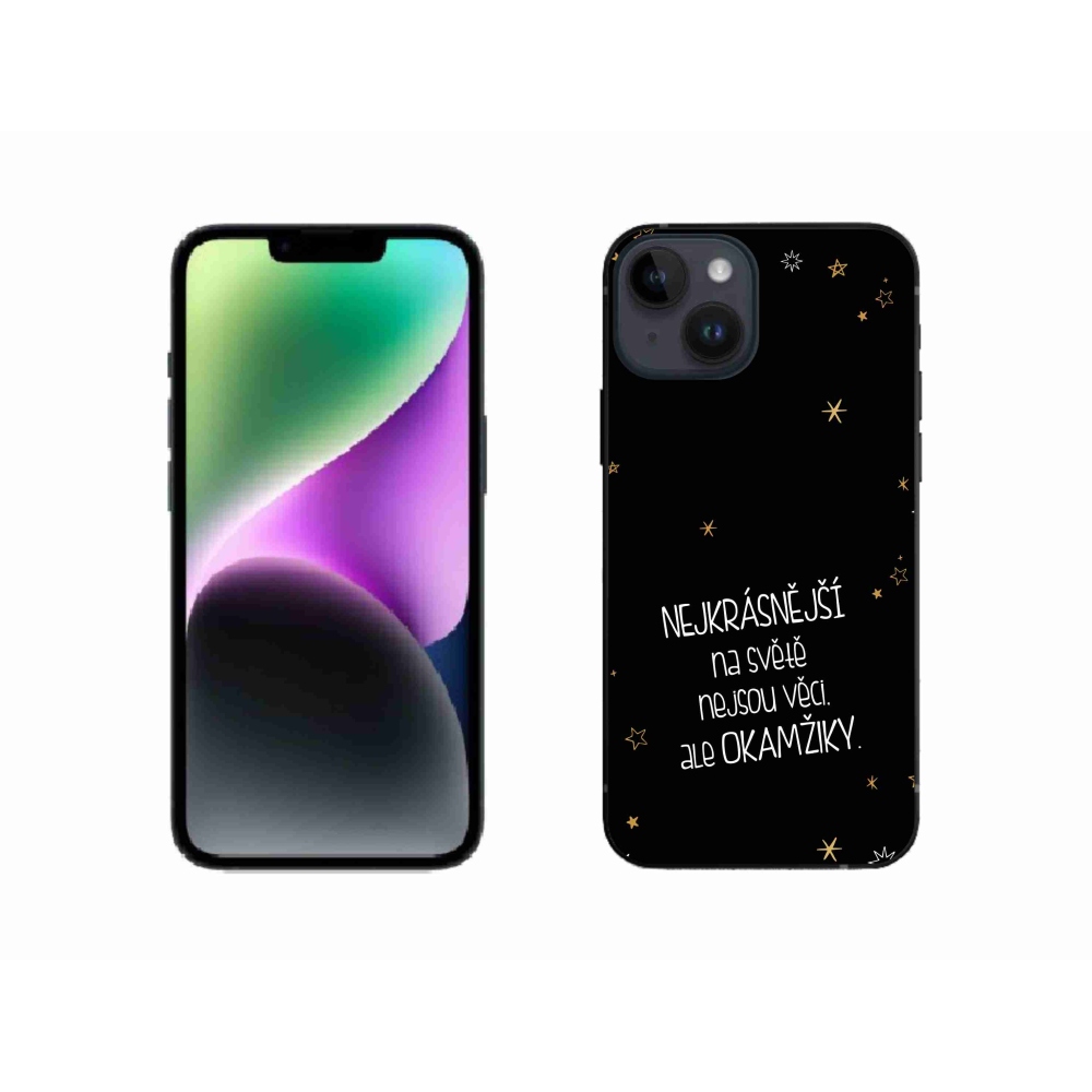 Gél borítás mmCase iPhone 14 készülékhez - idézet 4 fekete háttér