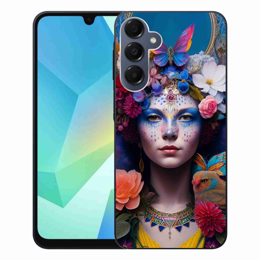 Gél borítás mmCase Samsung Galaxy A16 4G/5G - nő virágokkal