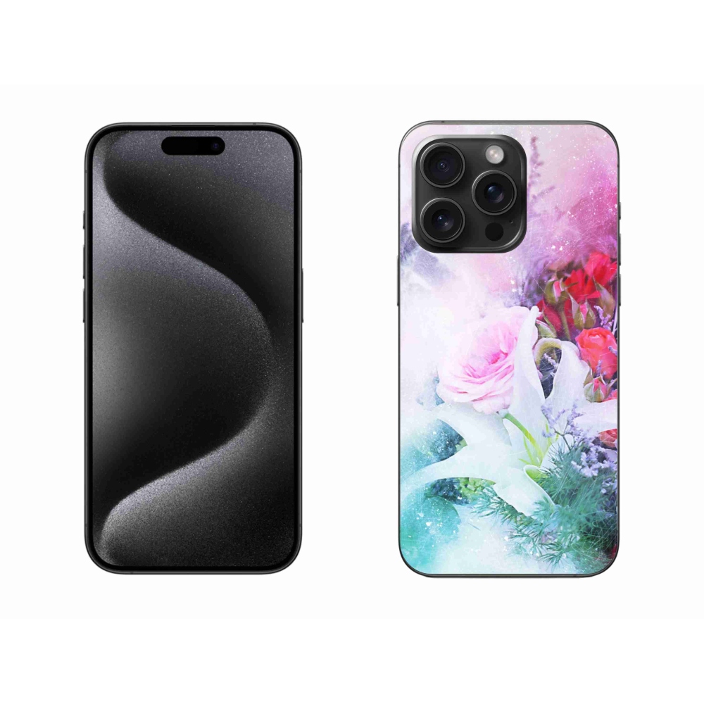 Zselés borítás mmCase iPhone 15 Pro Max készülékhez - virágok 4