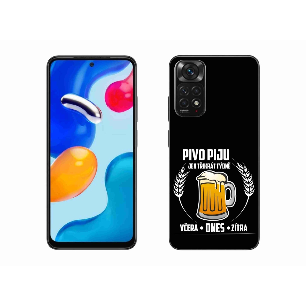 Gél borítás mmCase a Xiaomi Redmi Note 11 4G-hez - sör motívum fekete háttérrel