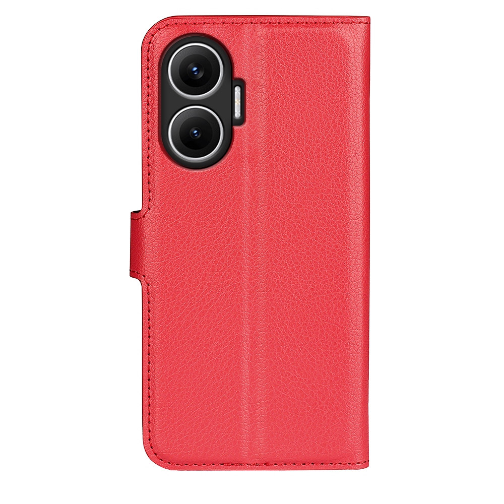 Litchi könyv tok a Xiaomi Poco F7 5G-hez - piros