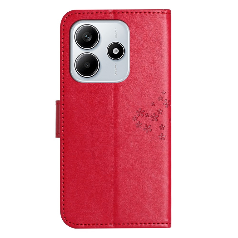Fa könyv tok a Xiaomi Redmi Note 14 5G-hez - piros
