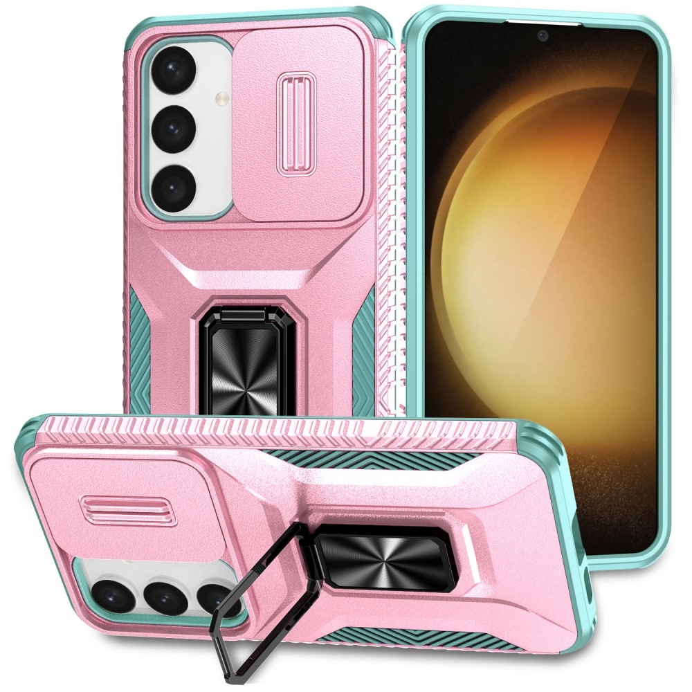 Csúszásálló borító Samsung Galaxy S24+/S25+ készülékhez - rózsaszín/kék-zöld