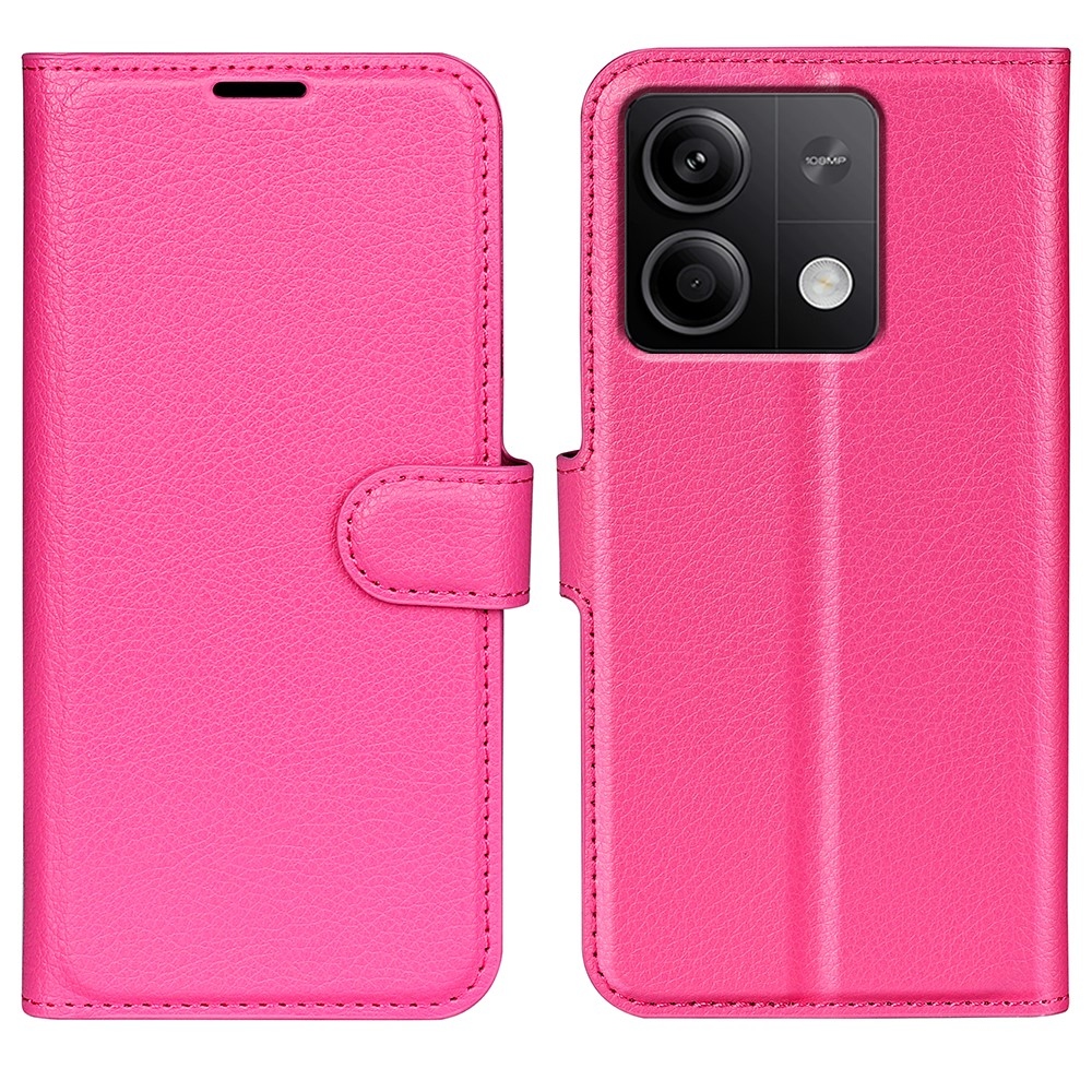 Litchi könyv tok Xiaomi Redmi Note 13 5G - rózsa