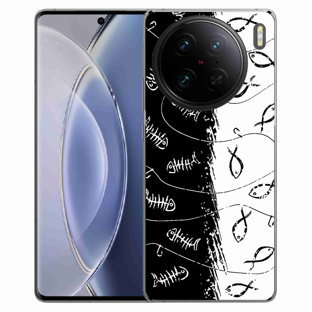 Zselés borítás mmCase a Vivo X90 Pro készülékhez - csontvázak és halak