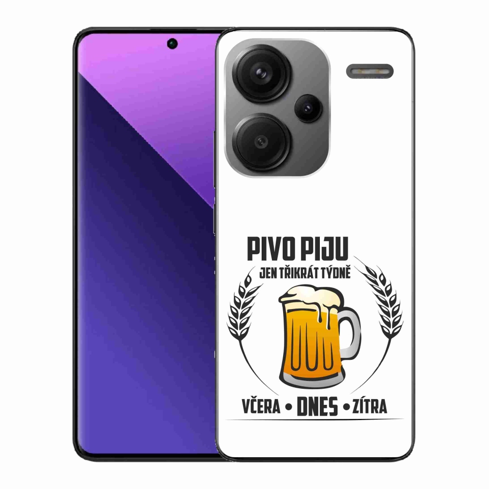 Gél borítás mmCase a Xiaomi Redmi Note 13 Pro+ 5G számára - sör motívum fehér háttérrel