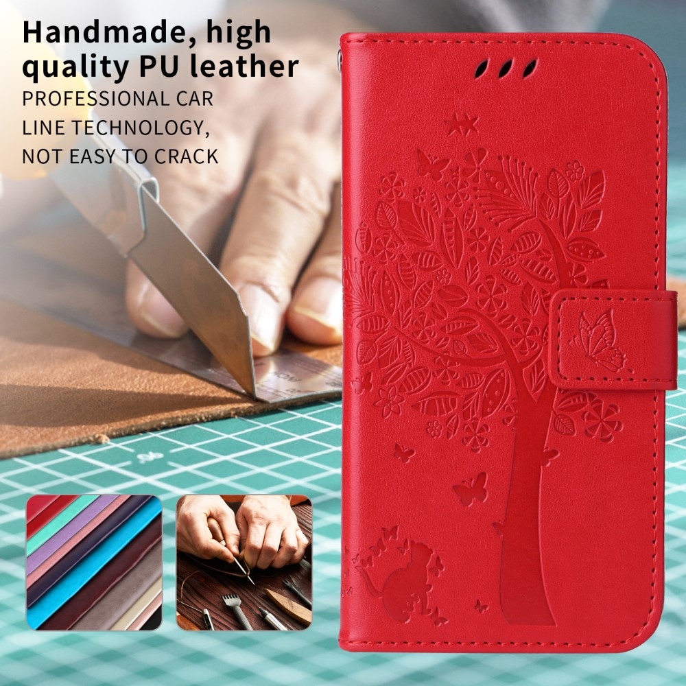 Fák könyv tok Xiaomi Redmi A5 (173.45x79.35x8.45mm) - piros
