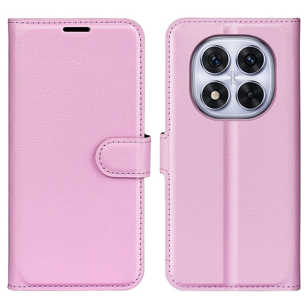 Litchi könyv tok Xiaomi Redmi Note 14 Pro 5G/Poco X7 5G - rózsaszínű