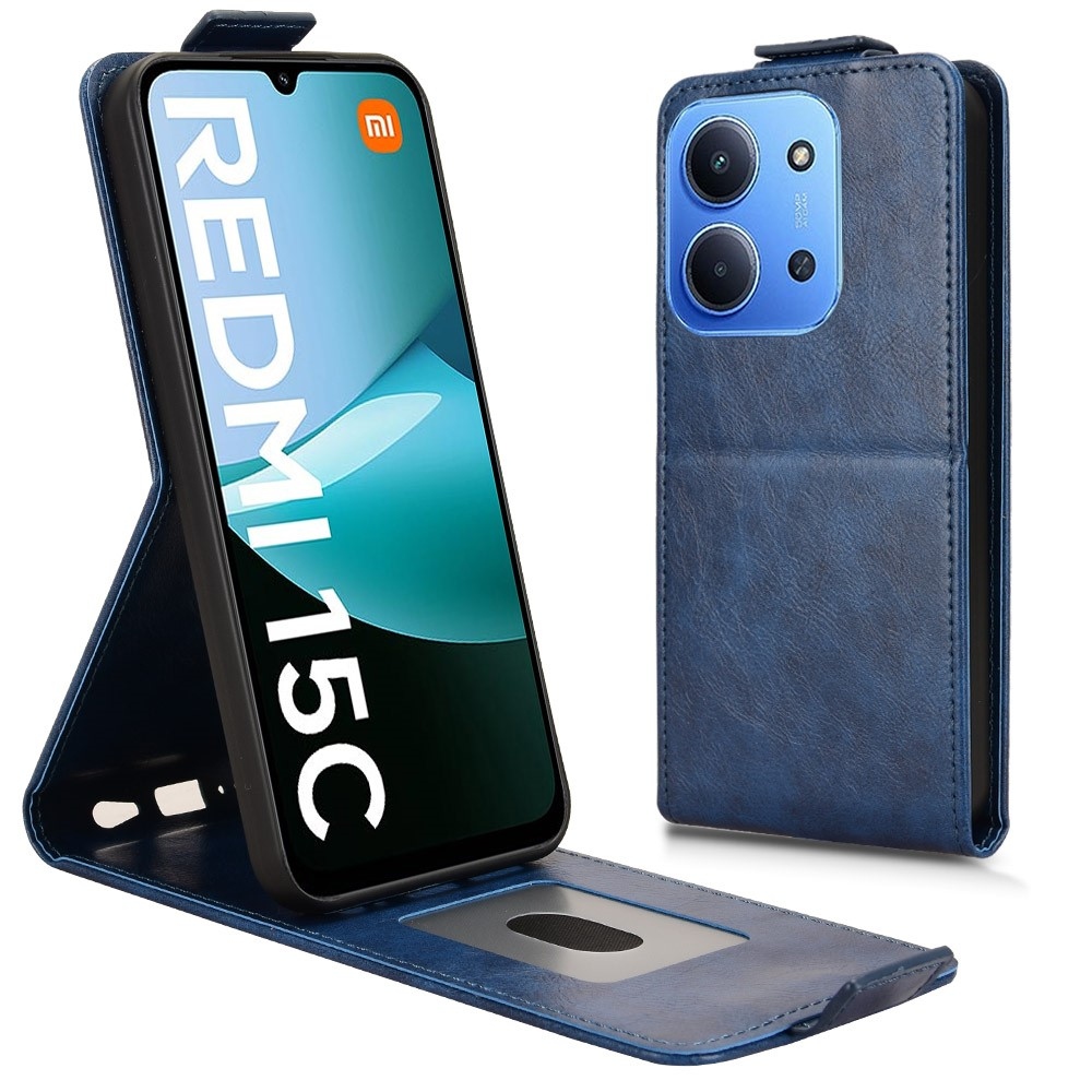 Vert flip tok Xiaomi Redmi 15C 4G (171mm)/Poco C85 4G (171mm) - kék