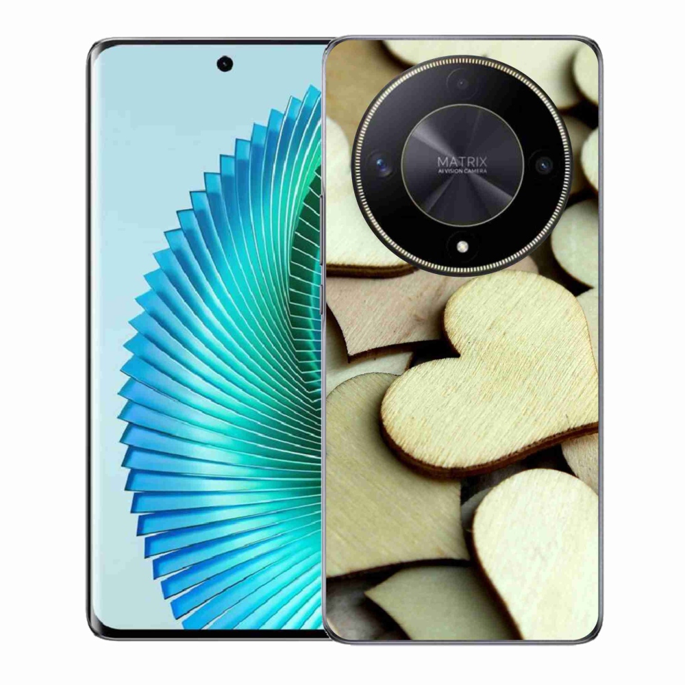 Gél borítás mmCase a Honor Magic 6 Lite 5G számára - fából készült szívek