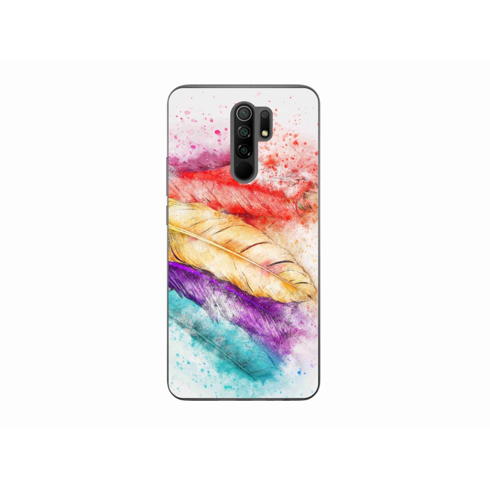 Gél borítás mmCase a Xiaomi Redmi 9-hez - színes tollakkal