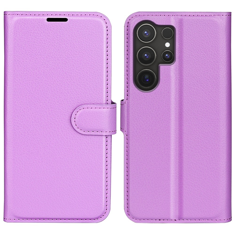 Litchi könyv tok Samsung Galaxy S25 Ultra készülékhez - lila