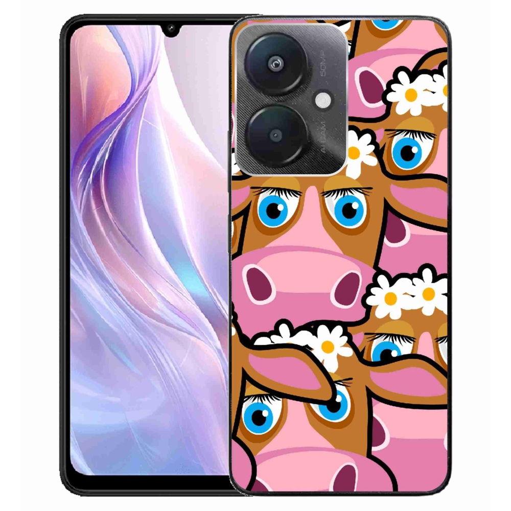 Gél borítás mmCase a Xiaomi Redmi 13C 5G számára - rajzfilm tehenek