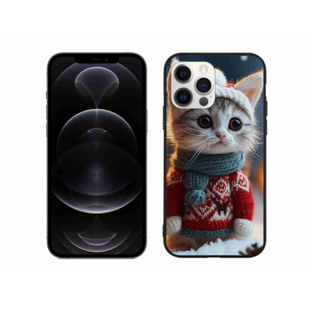 Gél borítás mmCase iPhone 12 Pro Max készülékhez - cica pulóverben