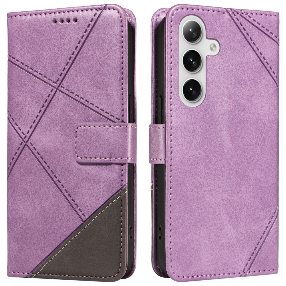 Háromszög alakú könyvtáska Samsung Galaxy S24+/S25+ készülékhez - lila
