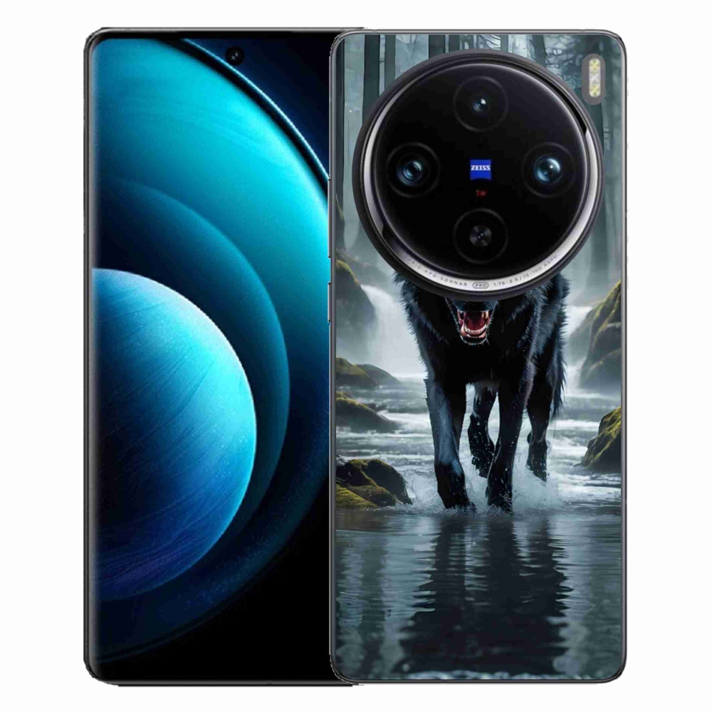Zselés borítás mmCase a Vivo X100 Pro 5G készülékhez - fekete farkas
