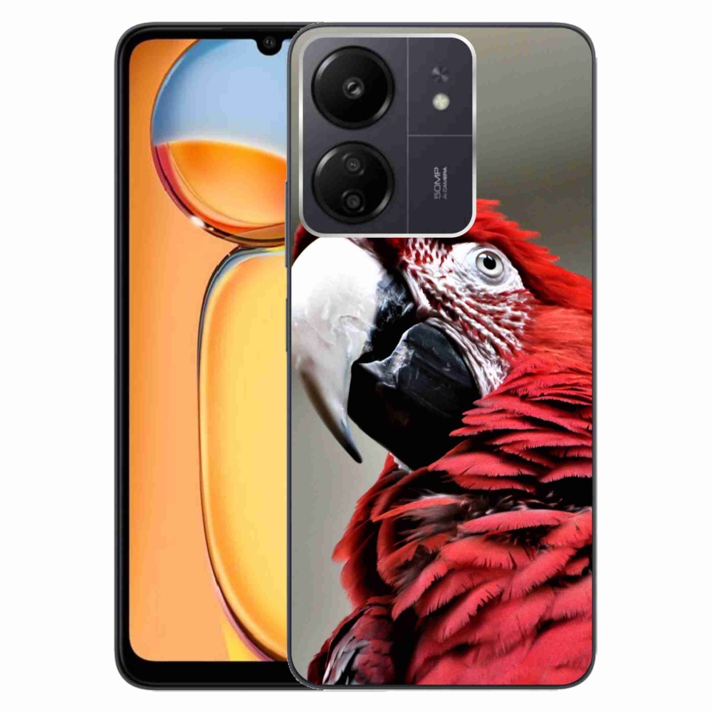 Gél tok mmCase a Xiaomi Poco C65/Redmi 13C készülékhez - papagáj ara piros