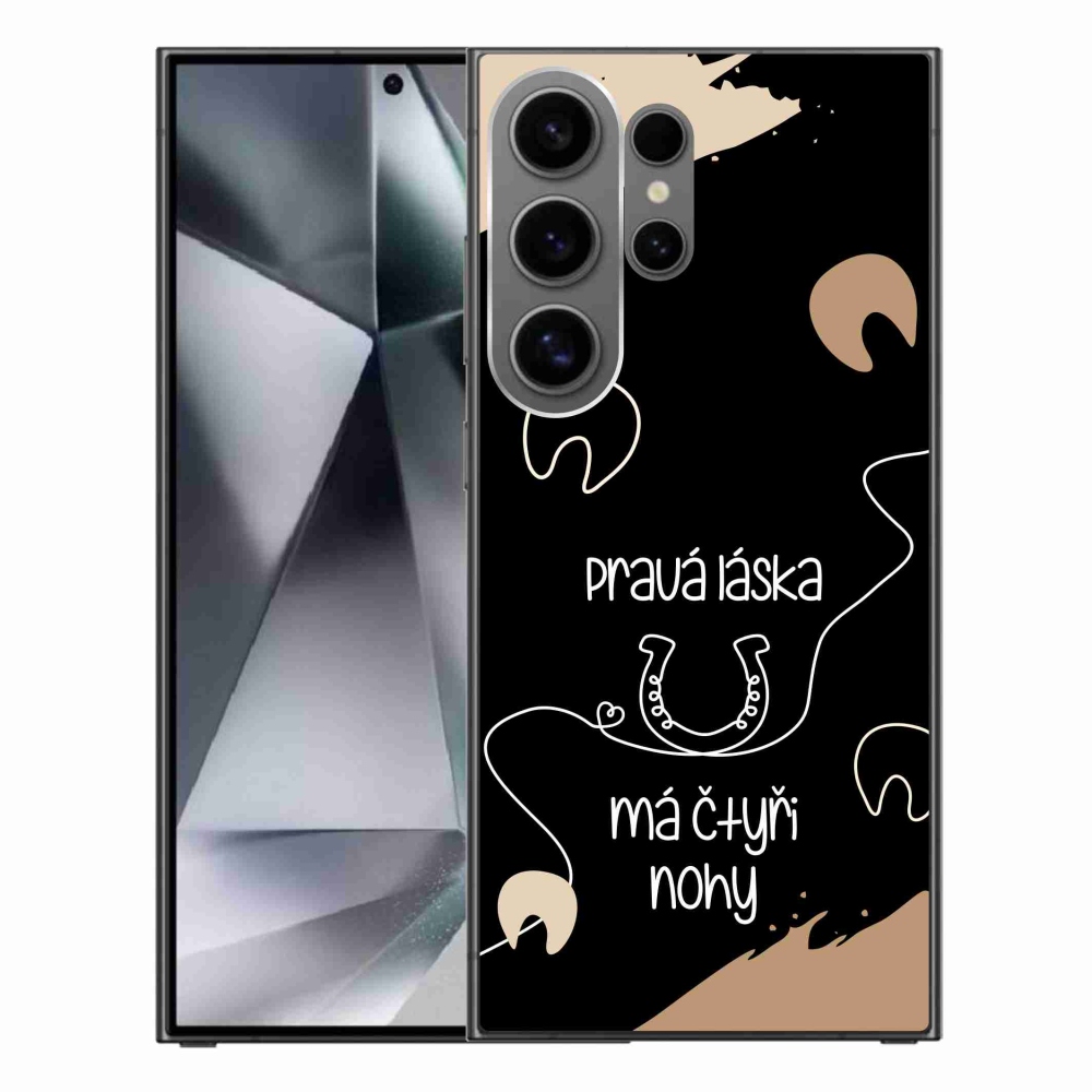 Gél borítás mmCase Samsung Galaxy S24 Ultra - ló motívum fekete háttérrel
