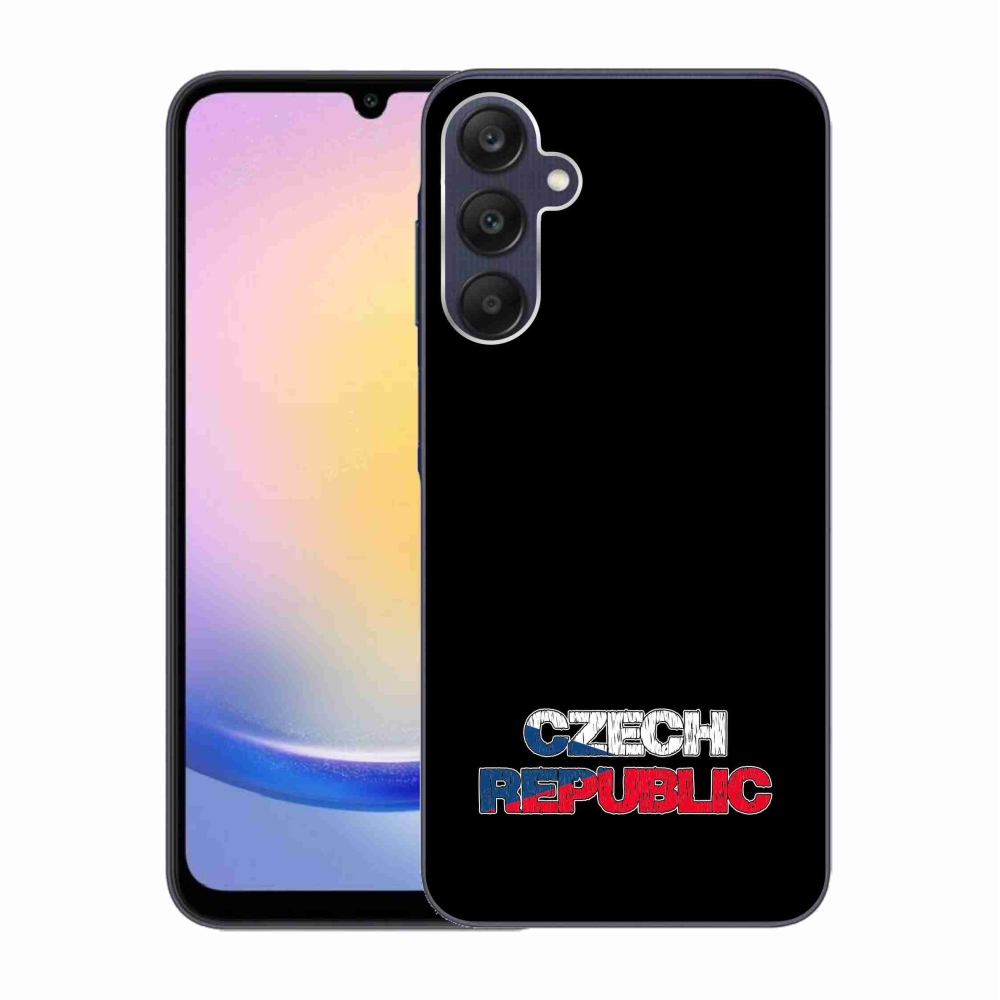 Gél védőhuzat mmCase Samsung Galaxy A25 5G - Csehország fekete háttérrel
