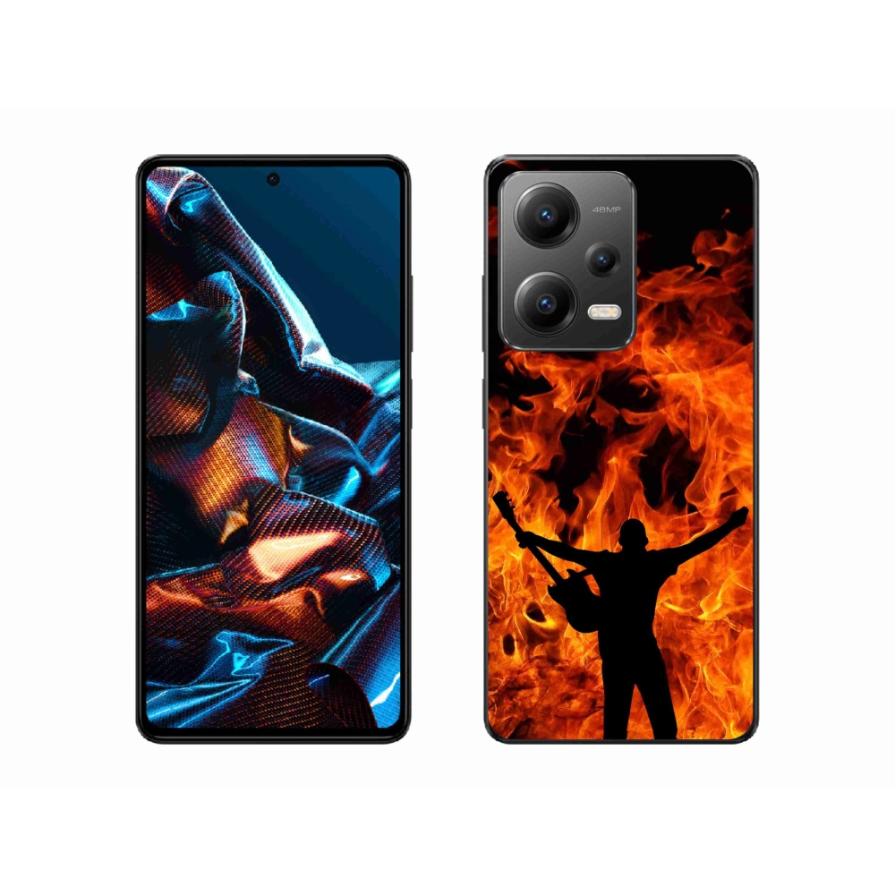 Gél borító mmCase a Xiaomi Redmi Note 12 Pro 5G-hez - zenész és tűz