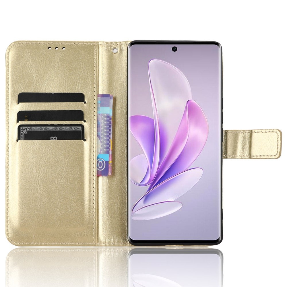 Őrült könyv tok a Vivo V29 5G-hez - arany színben