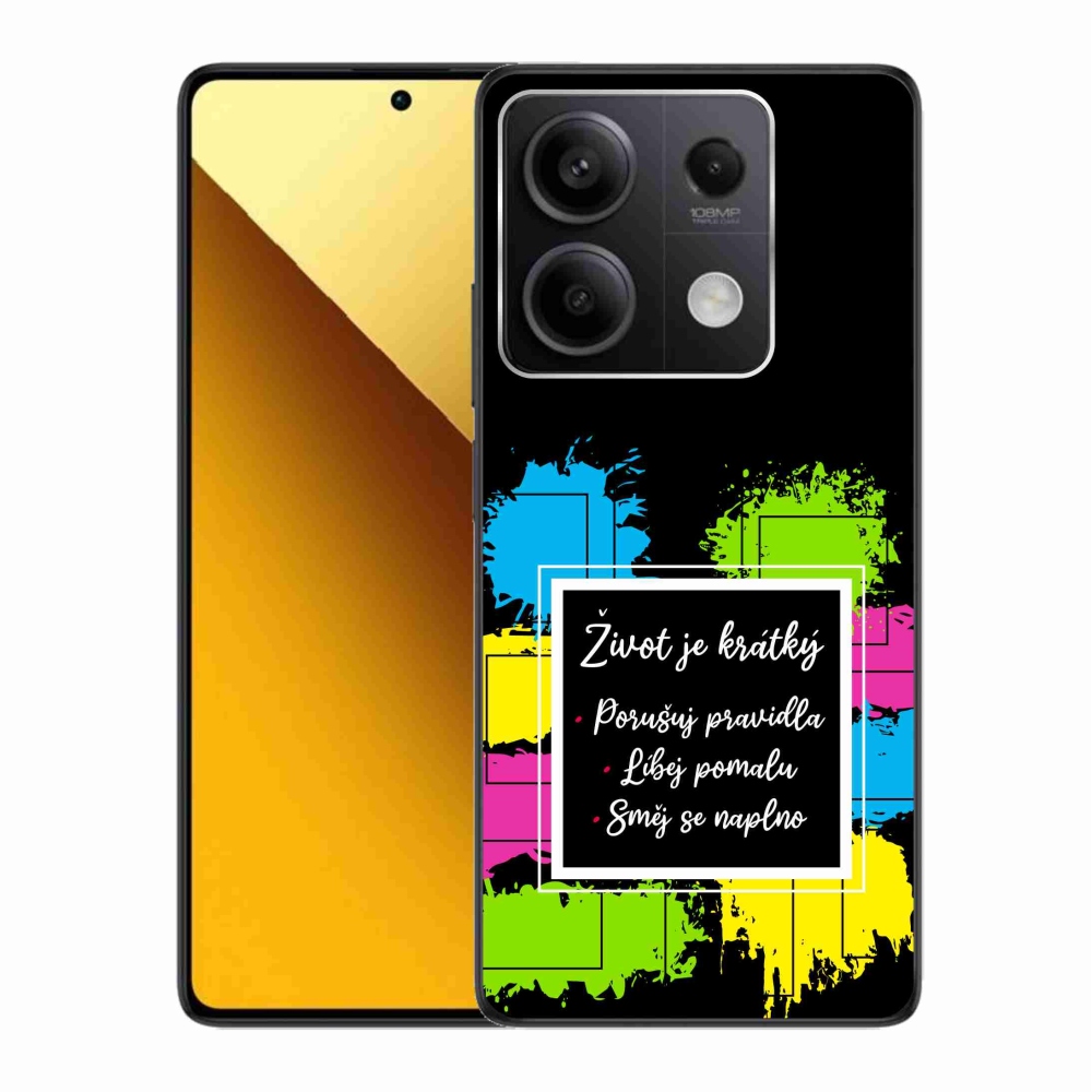 Gél borítás mmCase a Xiaomi Redmi Note 13 5G készülékhez - Idézet 5 fekete háttér