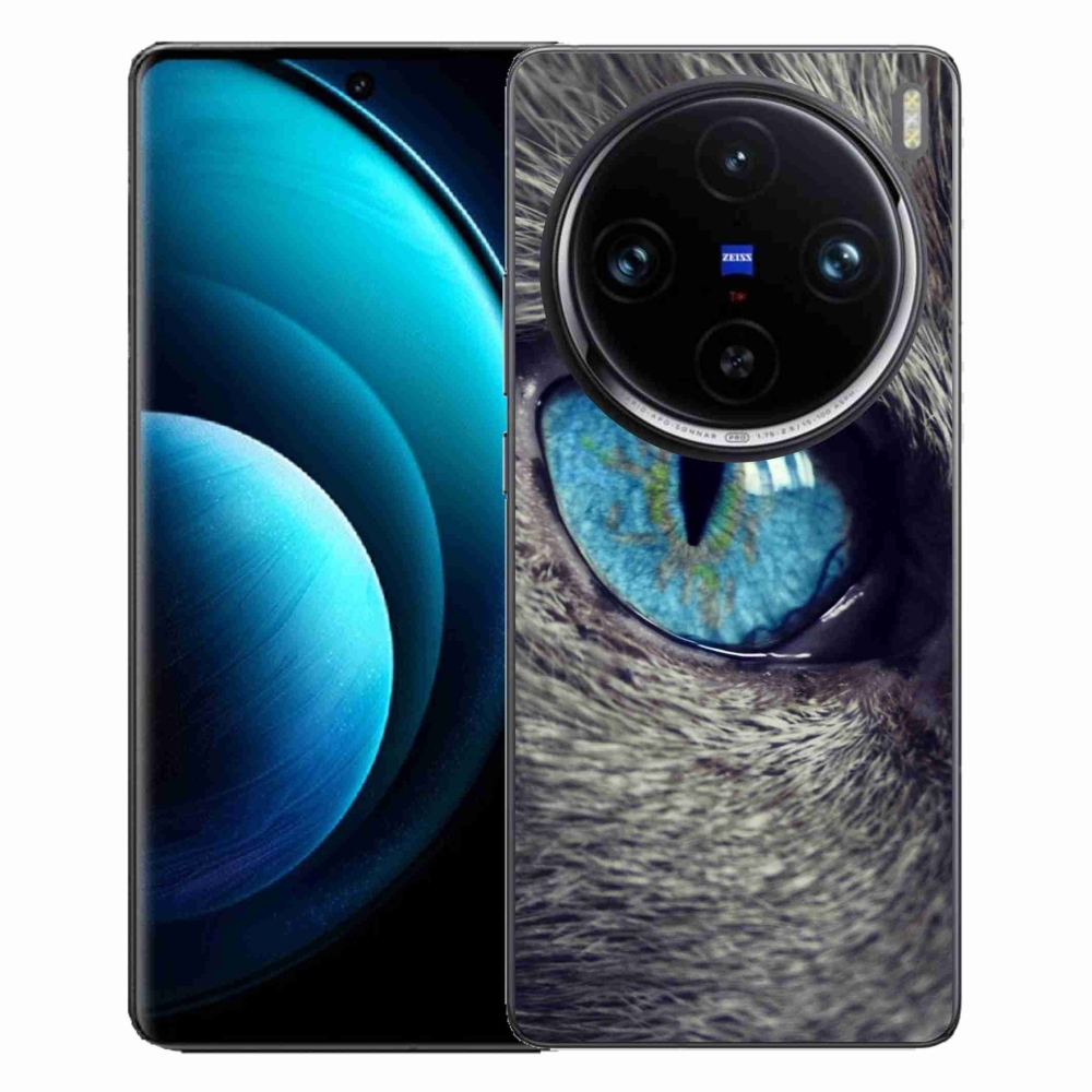 Zselés borítás mmCase Vivo X100 Pro 5G - kék macskaszemhez