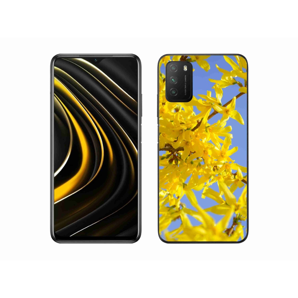 Gél borító mmCase a Xiaomi Poco M3-hoz - sárga virágok