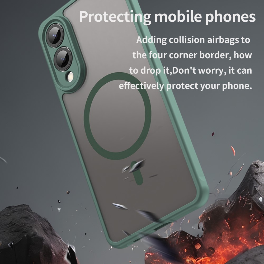 Matta zselés tok MagSafe tok Samsung Galaxy S25 Edge készülékhez - zöld
