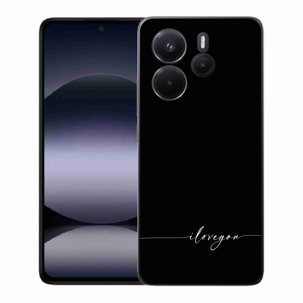 Gél borító mmCase a Xiaomi Redmi Note 14-hez - Szeretlek fekete háttérrel