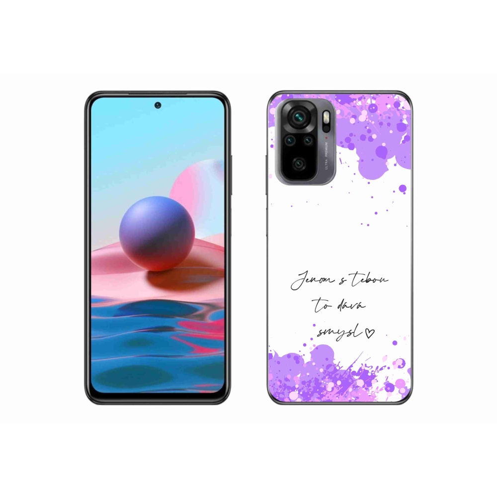 Gél borító mmCase a Xiaomi Redmi Note 10S-hez - szerelmes szöveg fehér háttérrel