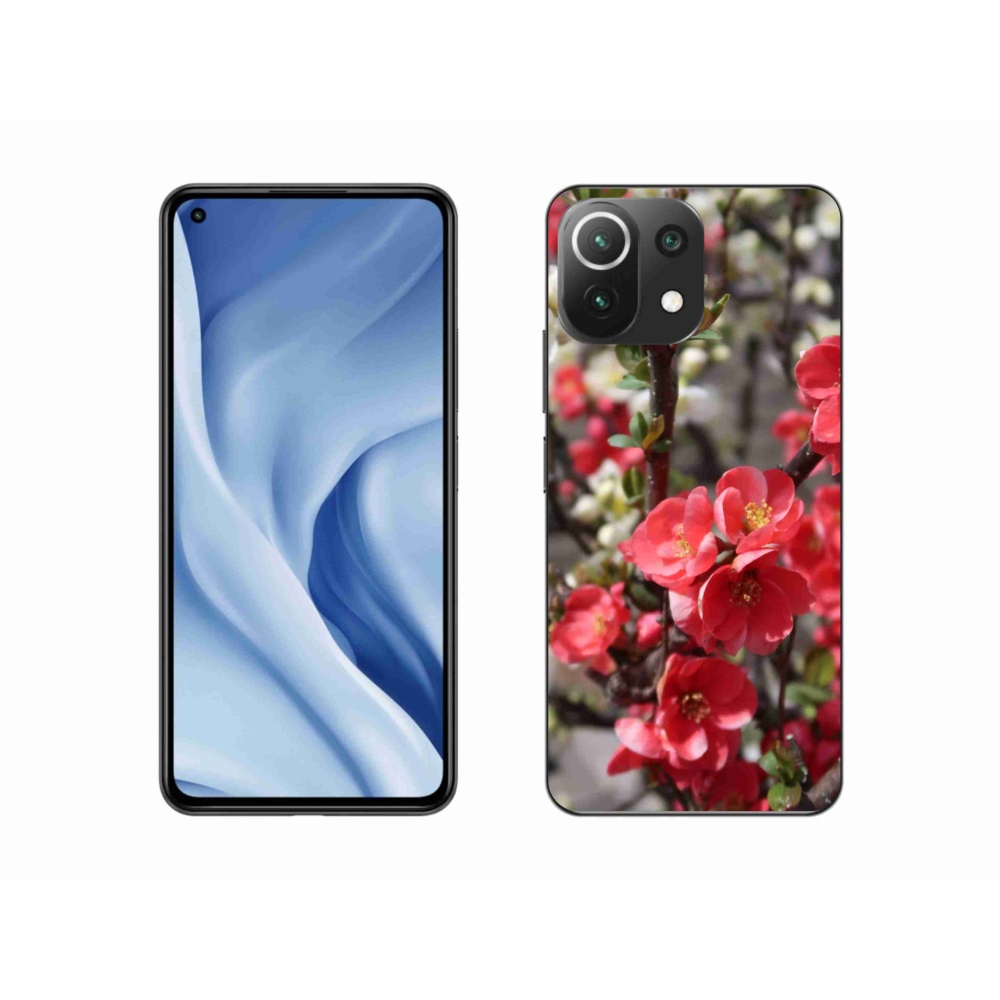 Gél borító mmCase a Xiaomi 11 Lite 5G NE számára - piros virágok