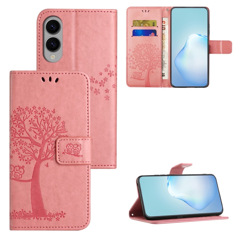 Fás könyv tok Samsung Galaxy S25 Edge készülékhez - rózsaszín