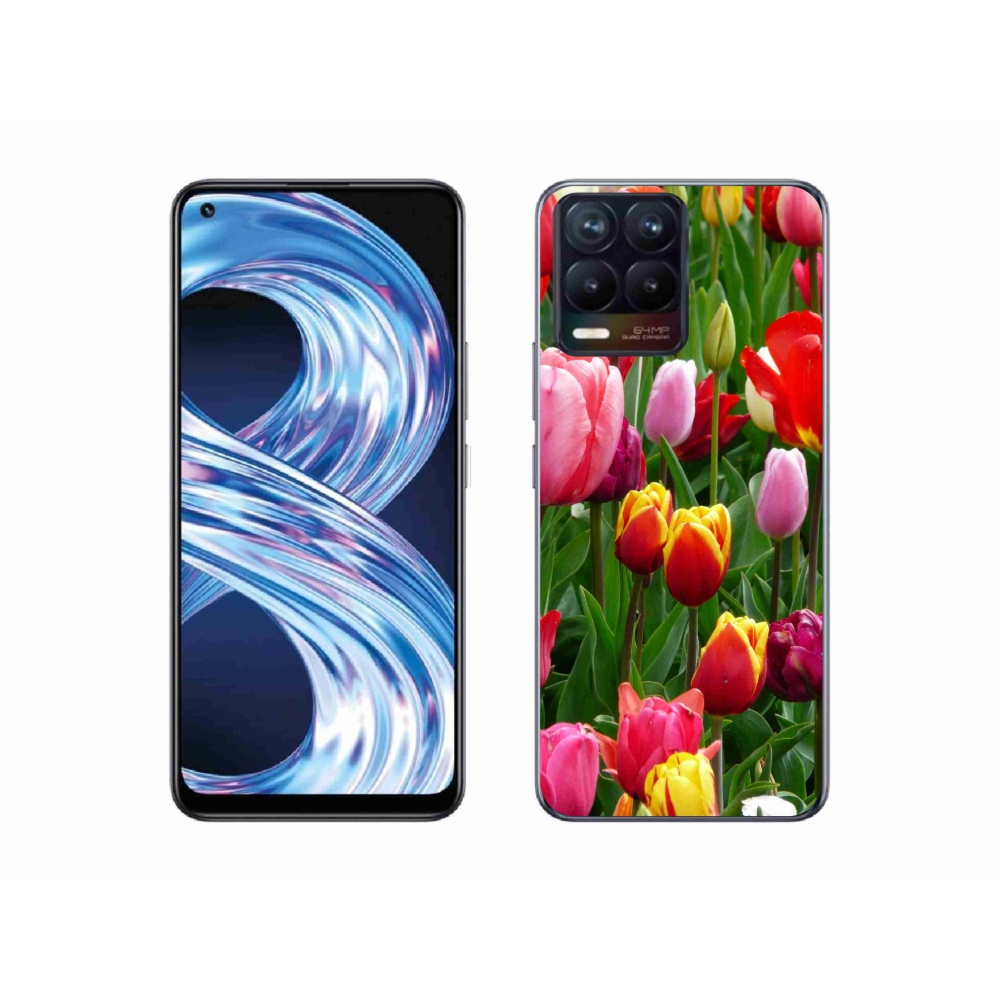 Gél borítás mmCase a Realme 8 4G-re - tulipánok